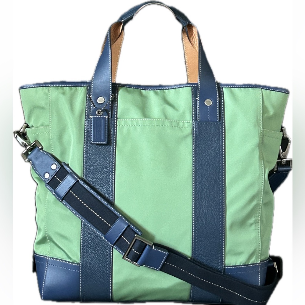 COACH Transatlantic Draft Tote Nylon and Leather w/Crossbody Strap